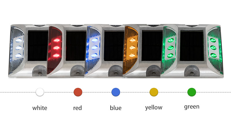 Raised Aluminum LED Solar Road Stud Light color